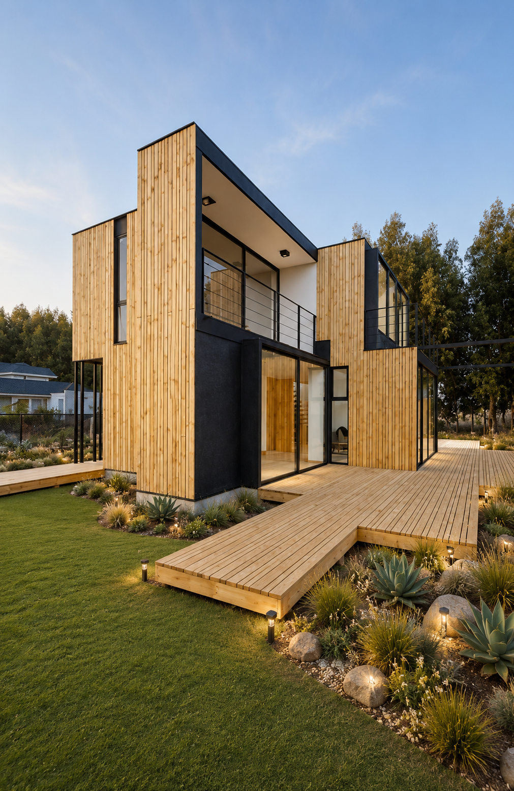 Casa SIP — fachada sur en paneles lisos, arquitecto Alejandro Soffia